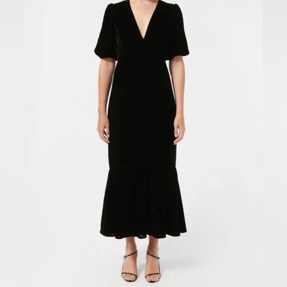 Black Velvet Esther Dress | RHODE | Size 0 - Picture 3 of 5